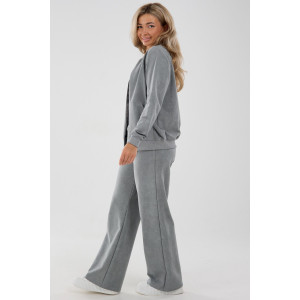 Костюм двойка женский К-062 футер варёнка (последний размер) серый 54