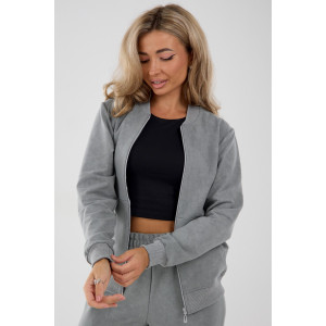 Костюм двойка женский К-062 футер варёнка (последний размер) серый 54