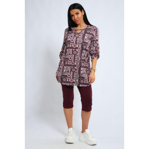 Костюм двойка женский 01052 кулирка (последний размер) бордовый 52