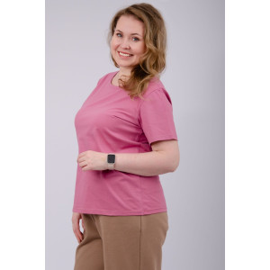 Футболка женская "Карусель 5" кулирка (последний размер) брусника 54