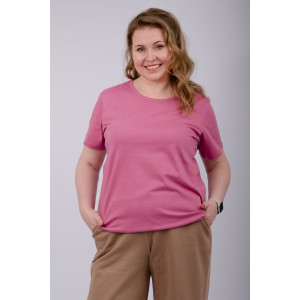 Футболка женская "Карусель 5" кулирка (последний размер) брусника 54