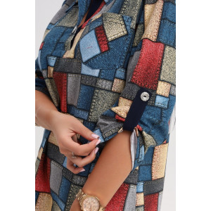 Туника женская 567 кулирка (последний размер) синий-желтый 54-56