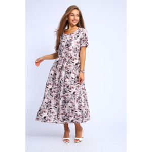 Платье женское "Агния" М456 штапель (последний размер) серый 54