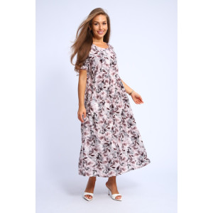 Платье женское "Агния" М456 штапель (последний размер) серый 54