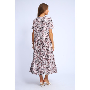 Платье женское "Агния" М456 штапель (последний размер) серый 54