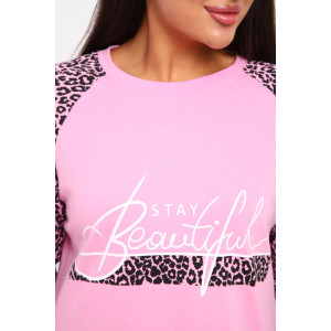 Сорочка женская НС-0047 футер 2-х нитка (последний размер) розовый 56,58