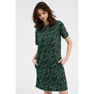 Платье женское П-00464 кулирка (последний размер) зеленый-черный 50