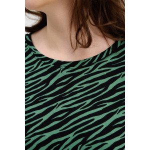 Платье женское П-00464 кулирка (последний размер) зеленый-черный 50