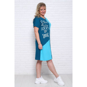 Халат женский Х-379 кулирка (последний размер) изумрудный-бирюзовый 54,56,58