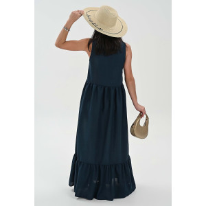 Сарафан женский №059315 лён (р-ры: 44-52) изумрудный