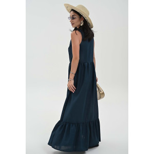 Сарафан женский №059315 лён (р-ры: 44-52) изумрудный