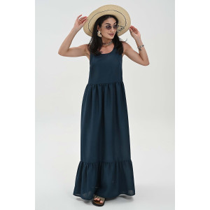 Сарафан женский №059315 лён (р-ры: 44-52) изумрудный