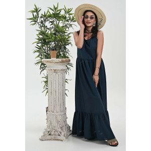 Сарафан женский №059315 лён (р-ры: 44-52) изумрудный