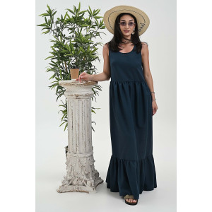 Сарафан женский №059315 лён (р-ры: 44-52) изумрудный