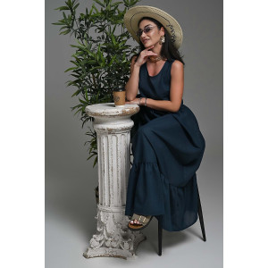 Сарафан женский №059315 лён (р-ры: 44-52) изумрудный