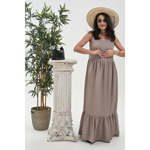 Сарафан женский №059315 лён (р-ры: 44-52) бежевый
