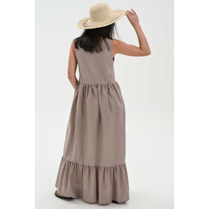 Сарафан женский №059315 лён (р-ры: 44-52) бежевый