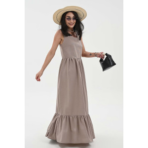 Сарафан женский №059315 лён (р-ры: 44-52) бежевый