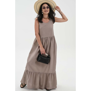 Сарафан женский №059315 лён (р-ры: 44-52) бежевый