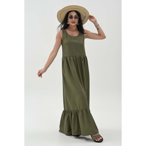Сарафан женский №059315 лён (р-ры: 44-52) хаки