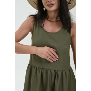 Сарафан женский №059315 лён (р-ры: 44-52) хаки