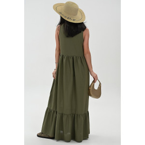 Сарафан женский №059315 лён (р-ры: 44-52) хаки