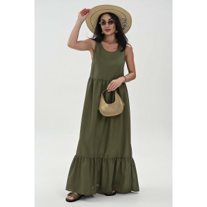 Сарафан женский №059315 лён (р-ры: 44-52) хаки