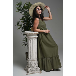 Сарафан женский №059315 лён (р-ры: 44-52) хаки