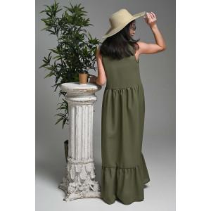 Сарафан женский №059315 лён (р-ры: 44-52) хаки