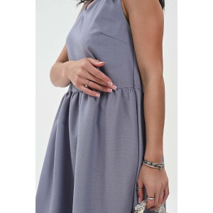 Сарафан женский №059315 лён (р-ры: 44-52) серо-голубой