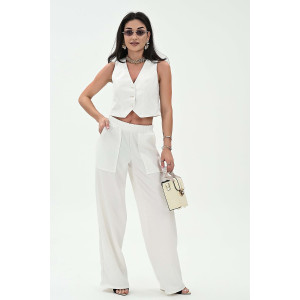 Брюки женские №059313 полиэстер (р-ры: 42-52) белый