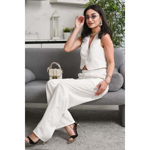 Брюки женские №059313 полиэстер (р-ры: 42-52) белый