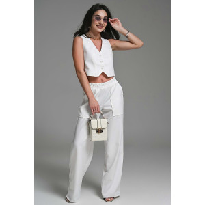 Брюки женские №059313 полиэстер (р-ры: 42-52) белый