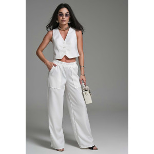 Брюки женские №059313 полиэстер (р-ры: 42-52) белый