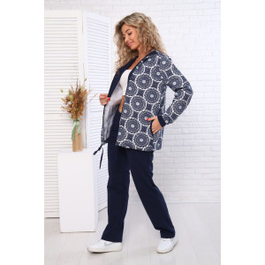 Костюм двойка женский №33 футер с лайкрой 2-х нитка (р-ры: 50-60) темно-синий