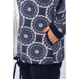 Костюм двойка женский №33 футер с лайкрой 2-х нитка (р-ры: 50-60) темно-синий