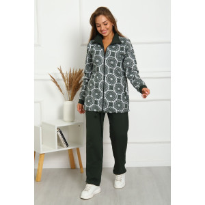 Костюм двойка женский №33 футер с лайкрой 2-х нитка (р-ры: 50-60) хаки