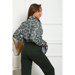 Костюм двойка женский №33 футер с лайкрой 2-х нитка (р-ры: 50-60) хаки