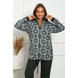 Костюм двойка женский №33 футер с лайкрой 2-х нитка (р-ры: 50-60) хаки