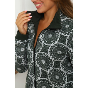 Костюм двойка женский №33 футер с лайкрой 2-х нитка (р-ры: 50-60) хаки