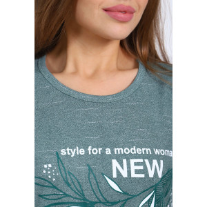 Пижама женская №627 кулирка (р-ры: 48-60) зеленый