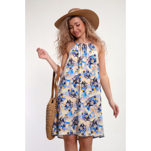 Сарафан женский №18064 штапель (р-ры: 44-54) желтый-голубой