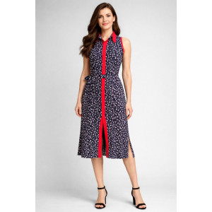 Платье женское №39066 кулирка (р-ры: 46-60) темно-синий