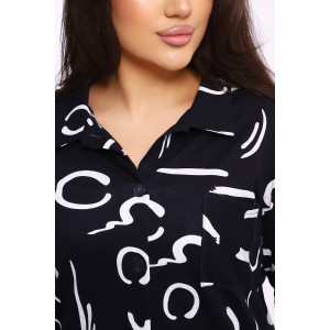 Туника женская №24231 кулирка (р-ры: 46-64) черно-белый