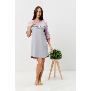 Сорочка женская №42313 кулирка (р-ры: 44-54) серый