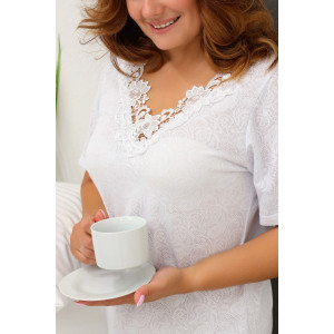 Сорочка женская №21589 кулирка (р-ры: 46-62) белый