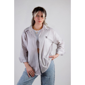 Рубашка женская №055206 коттон (р-ры: 42-50) серо-бежевый