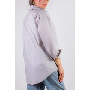 Рубашка женская №055206 коттон (р-ры: 42-50) серо-бежевый