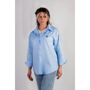 Рубашка женская №055206 коттон (р-ры: 42-50) голубой