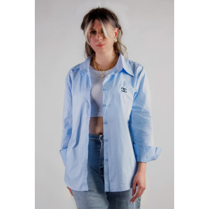 Рубашка женская №055206 коттон (р-ры: 42-50) голубой